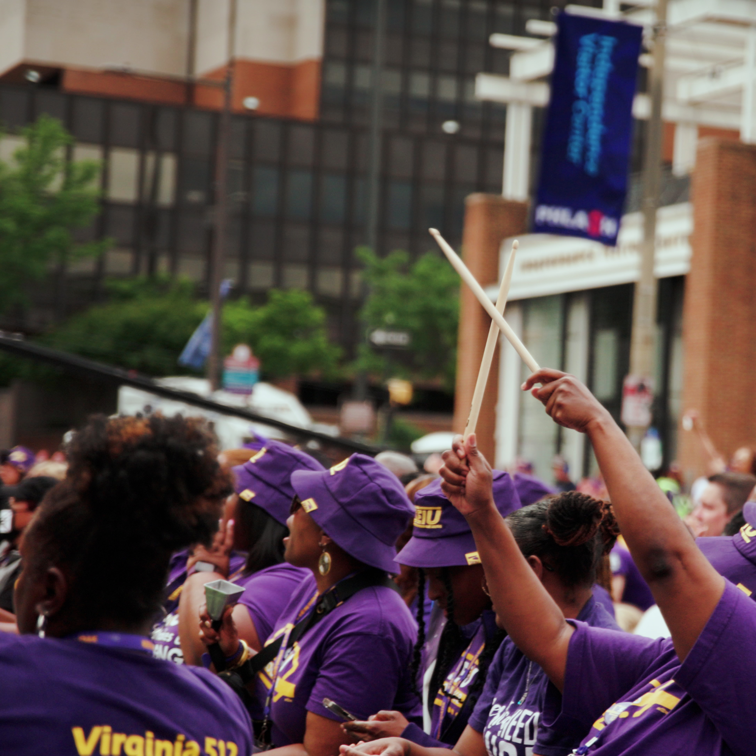 An SEIU rally